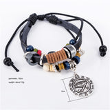 Trendy Egyptian Eye of Ra Charm Leather Bracelets