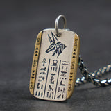 Exquisite Vintage Rune Eye of Horus/Anubis Label Pendant Charm Necklace