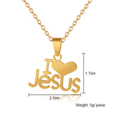 Fashion Heart I Love JESUS pendant Necklace