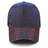 Glitter Baseball Cap Snapback Mesh Hat Unisex Hop Cap Adjustable