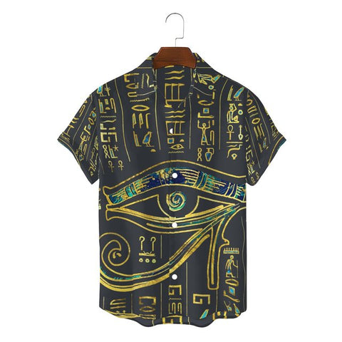 Hieroglyphics Gold and Marble  3D Egyptian Shirt