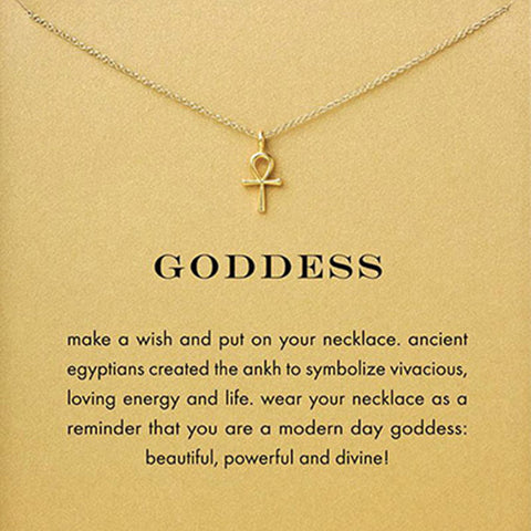 Sparkling Goddess Ankh Cross Necklace