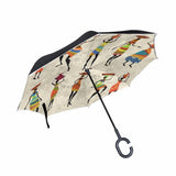 Windproof Reverse Umbrella African Women Head Holding Porcelain umbrella rain/sun women/men high quality 2017 Child durable