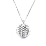 With Shiny chain! 10pcs Silver Color Seed Of Life Aromatherapy/Essential Oils 316L Stainless Steel Diffuser Locket Necklace