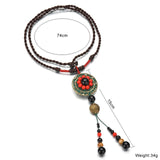 Boho Chakras Beads Tassel Necklace for Women